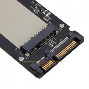 Adaptor mSATA la SATA  - Mini Pcie PCI-E mSATA SSD to 2.5" SATA3 Convertor mSATA-SATA Adapter Card Black 